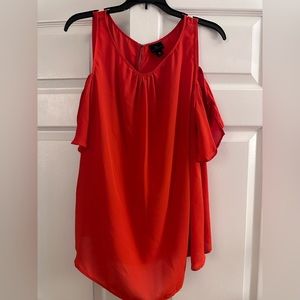 Worthington Women's Cold Shoulder Blouse Short Sleeve Red - XL